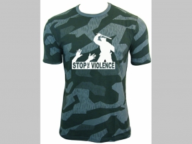 Stop Violence nočný maskáč-Nightcamo SPLINTER, pánske tričko 100%bavlna